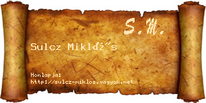 Sulcz Miklós névjegykártya