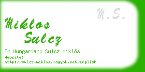 miklos sulcz business card